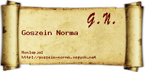 Goszein Norma névjegykártya